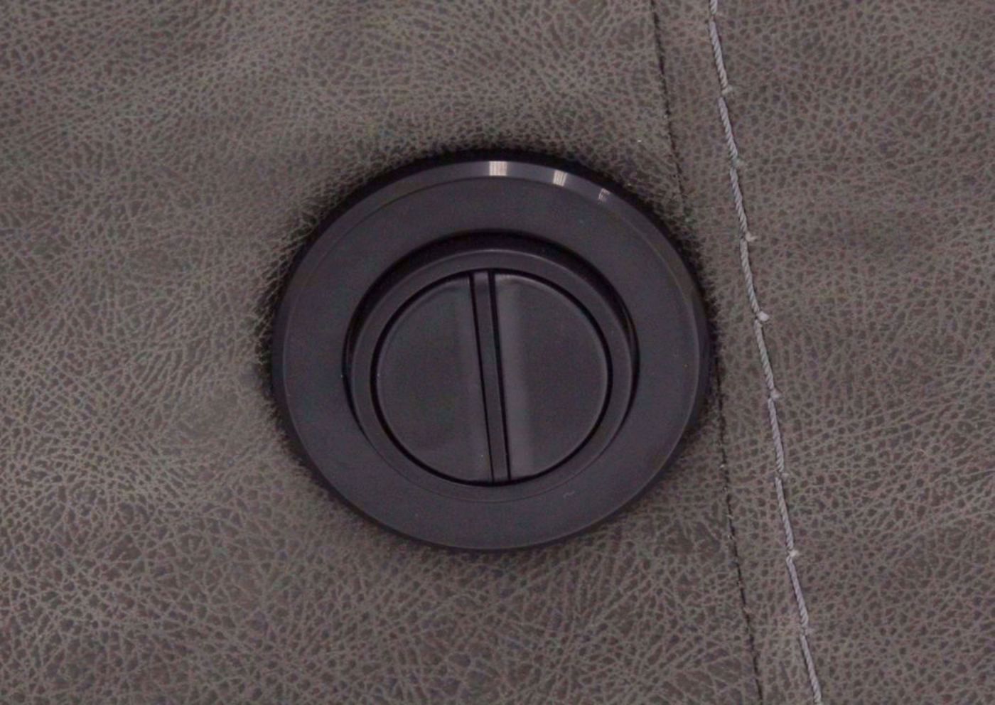Close Up Detail of the Power Activated Reclining Button on the Denali Power Reclining Sofa by HomeStretch | Home Furniture Plus Bedding