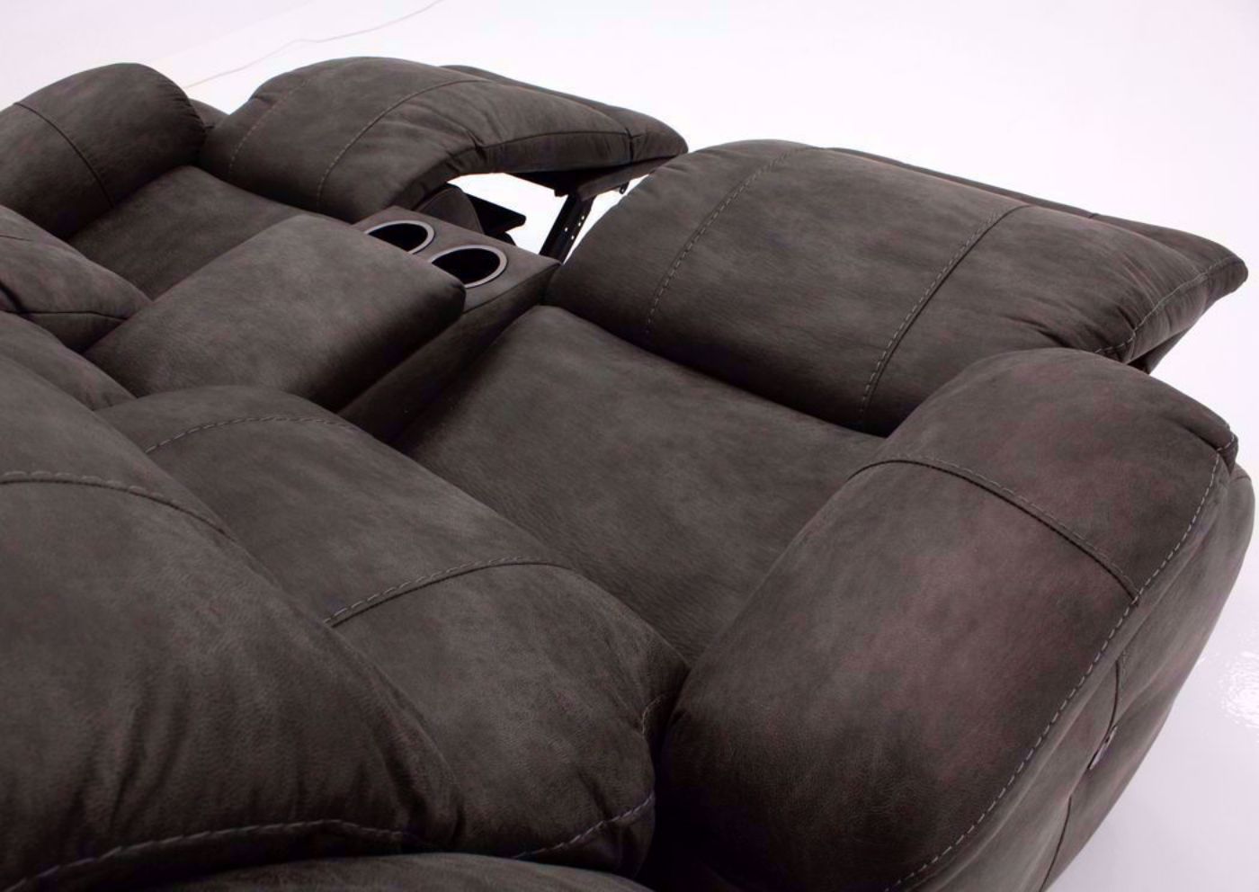 View from Headrest towards Recliner Footrest of the Denali Power Reclining Loveseat by HomeStretch | Home Furniture Plus Bedding