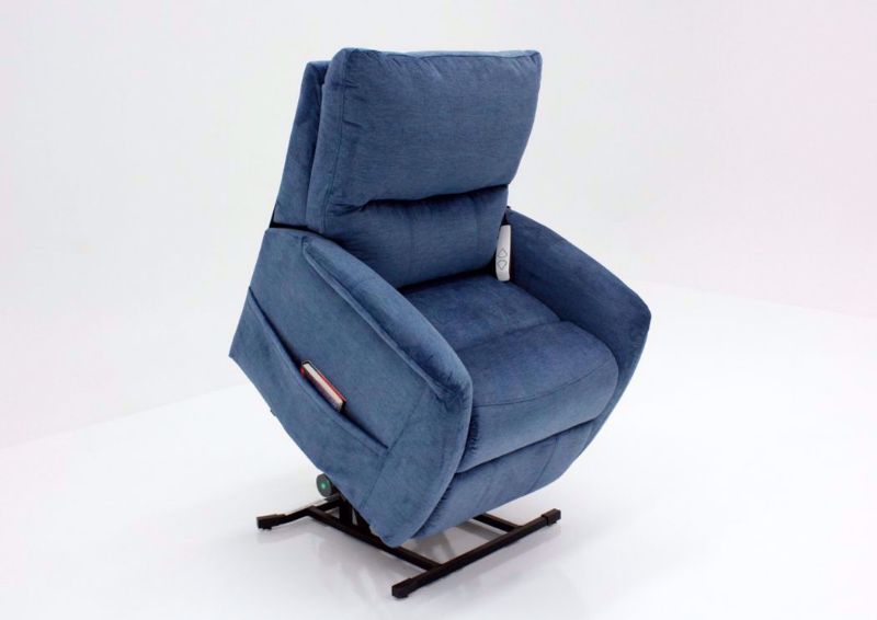 Polo Power Recliner Lift Chair, Blue, Angle, Up | Home Furniture Plus Bedding