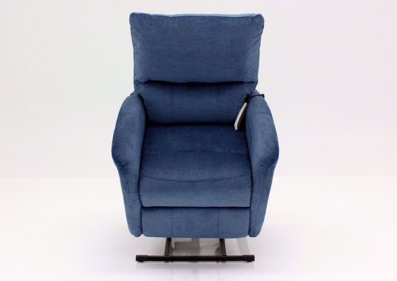 Polo Power Recliner Lift Chair, Blue, Front Facing, Fully Up | Home Furniture Plus Bedding
