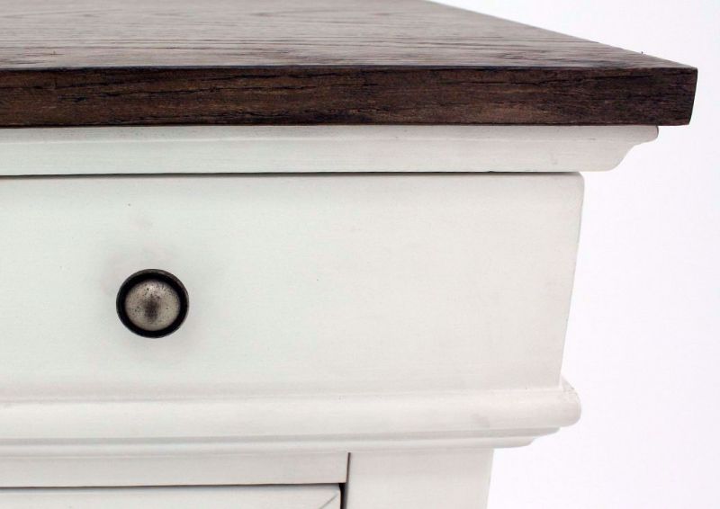 Grand Bay Chest of Drawers, White, Top Corner Detail | Home Furniture Plus Bedding