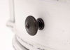 Distressed White Magnolia Manor Round Coffee Table Drawer Knob Detail | Home Furniture Plus Bedding