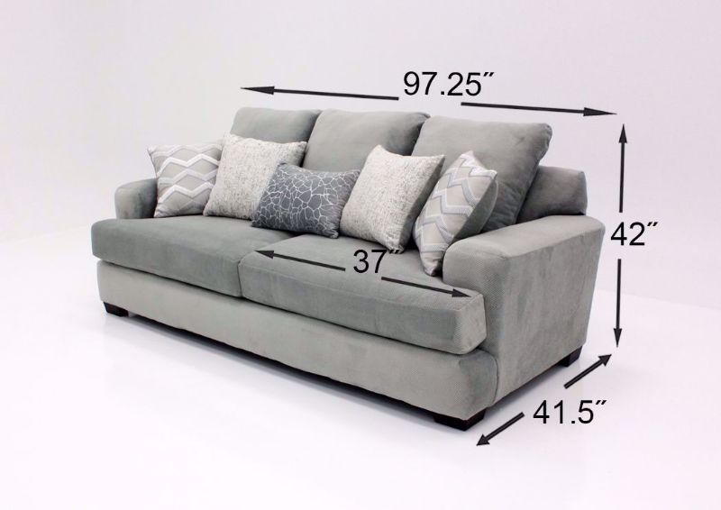 Cooper Sofa, Platinum Gray, Dimensions | Home Furniture Plus Bedding