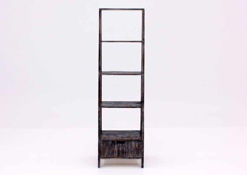 Rustic Barnwood Brown Ladder Bookcase Facing Front | Home Furniture Plus Rustic Barnwood Brown Ladder Bookcase at an Angle | Home Furniture Plus Bedding