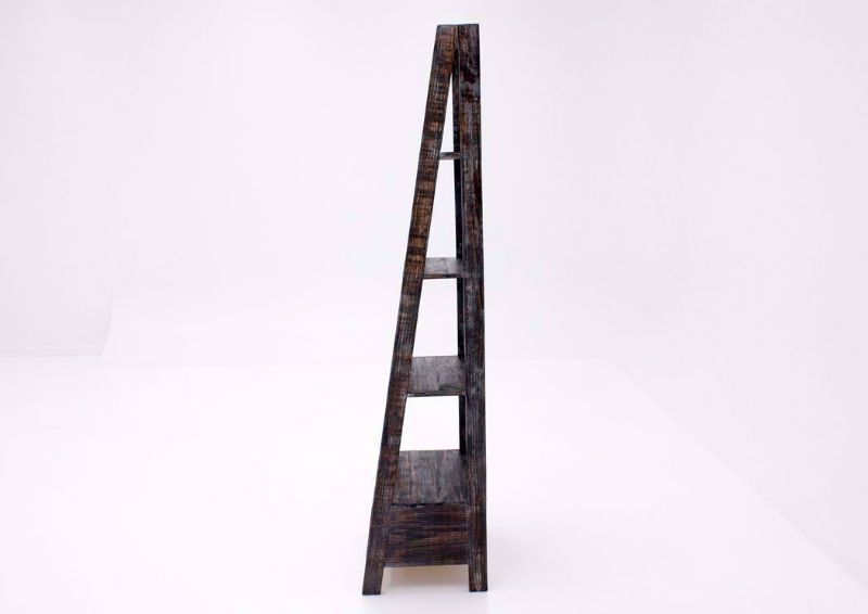 Rustic Barnwood Brown Ladder Bookcase Side View | Home Furniture Plus Rustic Barnwood Brown Ladder Bookcase at an Angle | Home Furniture Plus Bedding