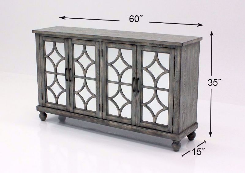 Catskill Coast 4 Door Cabinet, Gray, Dimensions | Home Furniture Plus Bedding