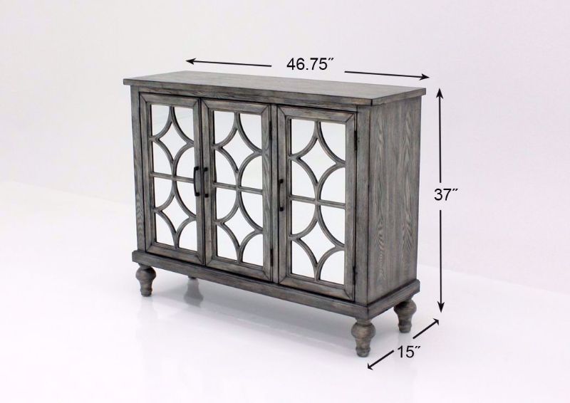 Catskill Coast 3 Door Cabinet, Gray, Dimensions | Home Furniture Plus Bedding