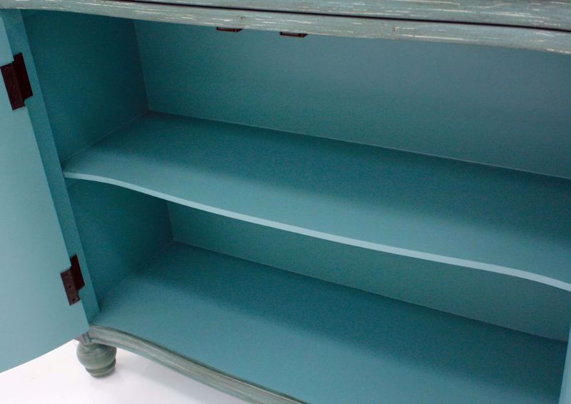 Dearington Coast Cabinet, Teal, Interior Shelving | Home Furniture Plus Bedding