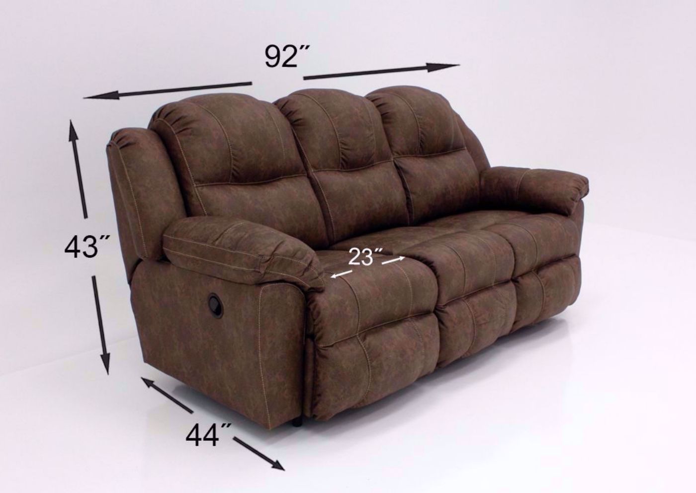 Brown Victory Reclining Sofa Dimensions | Home Furniture Plus Mattress