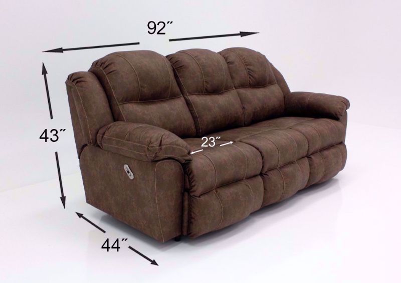 Brown Victory POWER Sofa Dimensions | Home Furniture Plus Bedding