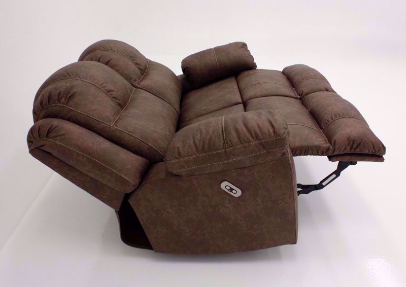 Brown Victory POWER Sofa, Side View in the Fully Reclined Position | Home Furniture Plus Bedding