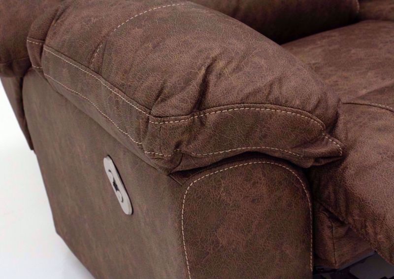 Brown Victory POWER Sofa Pillow Arm Detail | Home Furniture Plus Bedding
