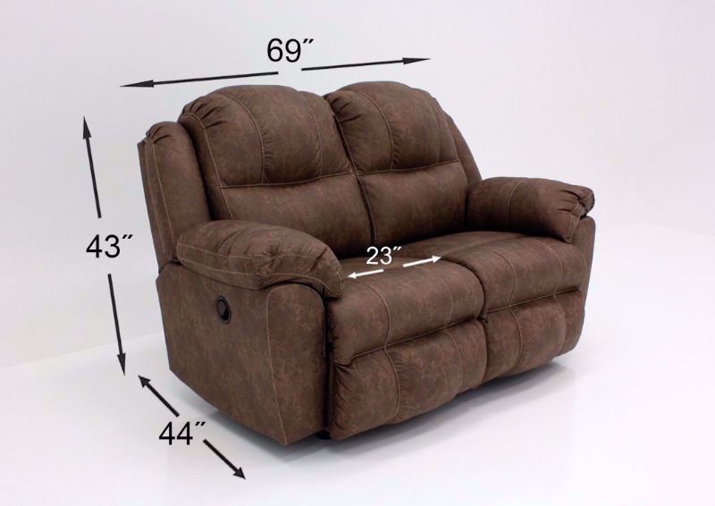 Victory Rocking Recliner Loveseat, Brown, Dimensions | Home Furniture Plus Mattress