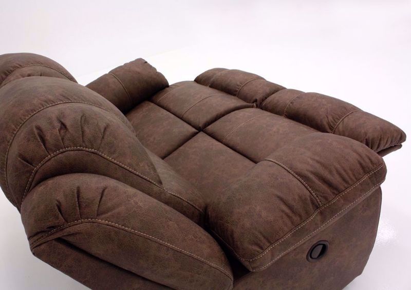Victory Rocking Recliner Loveseat, Brown, Chaise Open View | Home Furniture Plus Mattress