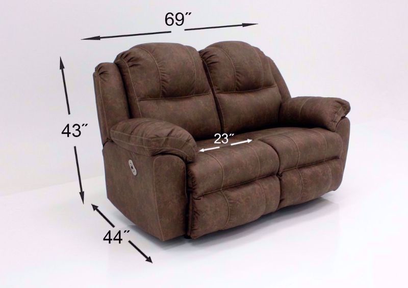 Brown Victory POWER Loveseat Dimensions | Home Furniture Plus Bedding