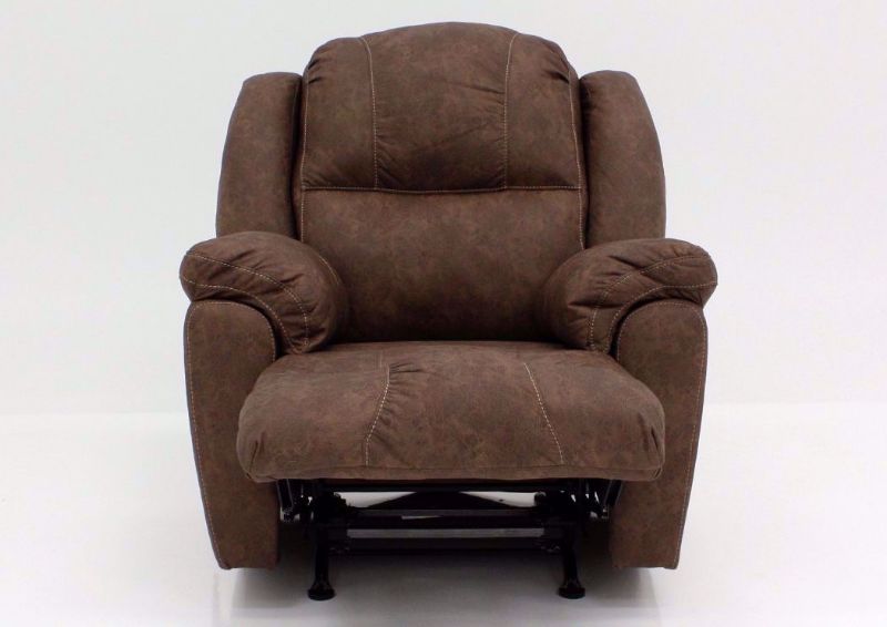 Brown Victory Rocker Recliner Front Facing in the Reclined Position | Home Furniture Plus Mattress