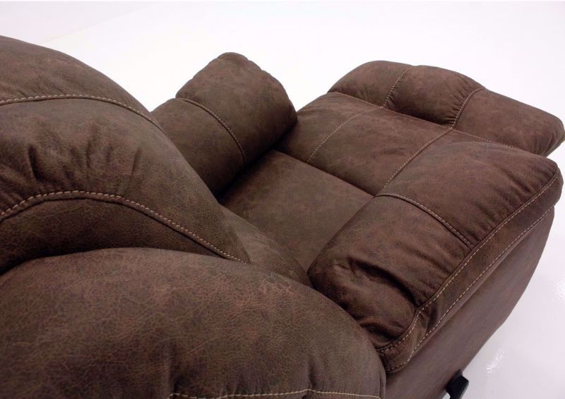Brown Victory Rocker Recliner Showing the Chaise in the Open Position | Home Furniture Plus Mattress