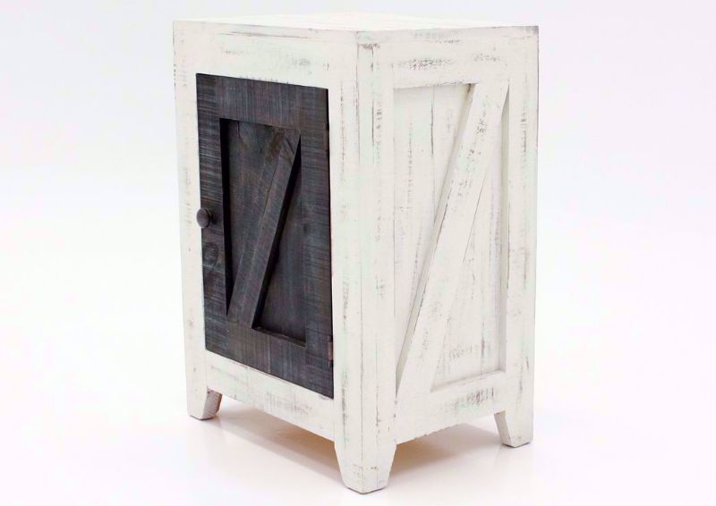 White Two-Tone Midland End Table at an Angle | Home Furniture Plus Bedding