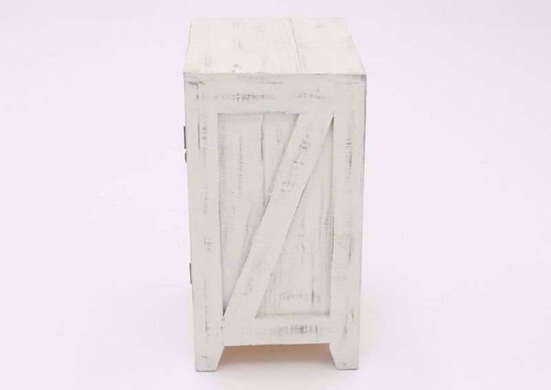 White Two-Tone Midland End Table Showing the Side View | Home Furniture Plus Bedding