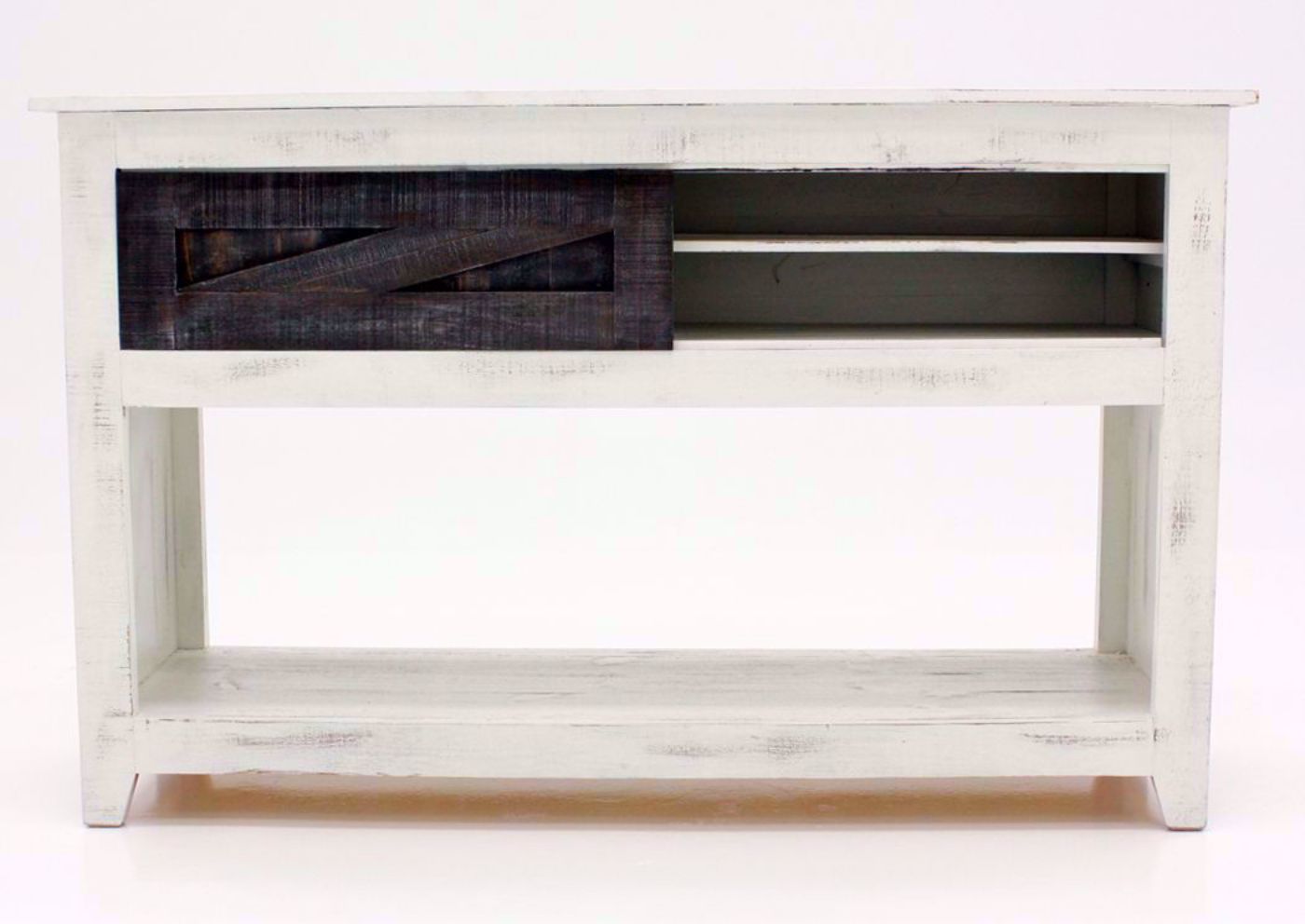 White Two-Tone Midland Sofa/Console Table Facing Front | Home Furniture Plus Bedding