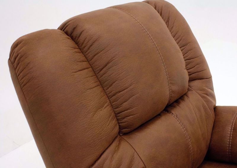 View of Headrest on Saddle Brown McGann Rocker Recliner by Ashley Furniture | Home Furniture Plus Bedding