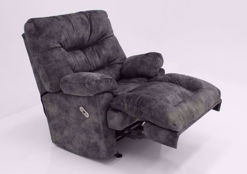 Gray Boss POWER Rocker Recliner at an Angle in a Reclined Position | Home Furniture Plus Mattress