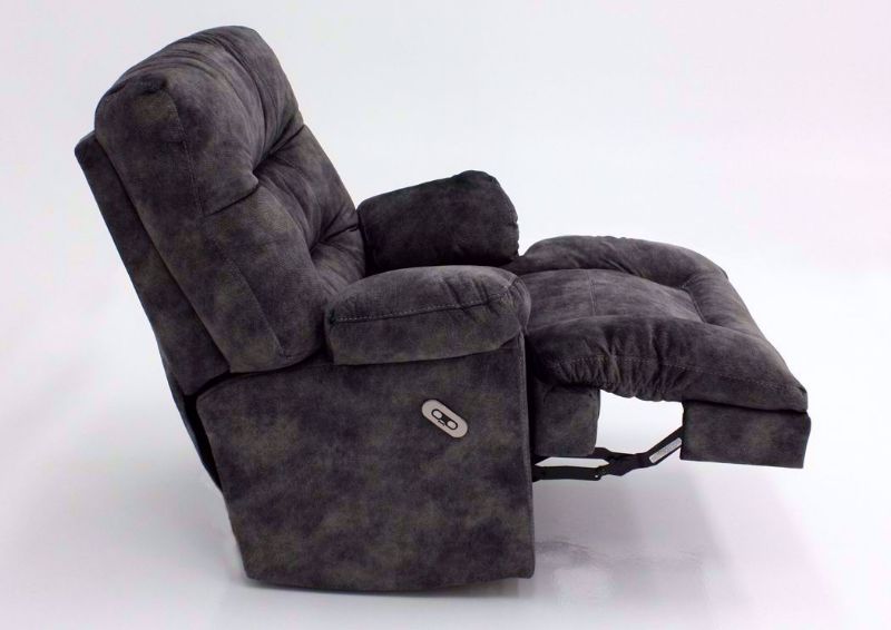 Gray Boss POWER Rocker Recliner, Side View in the Reclined Position | Home Furniture Plus Mattress