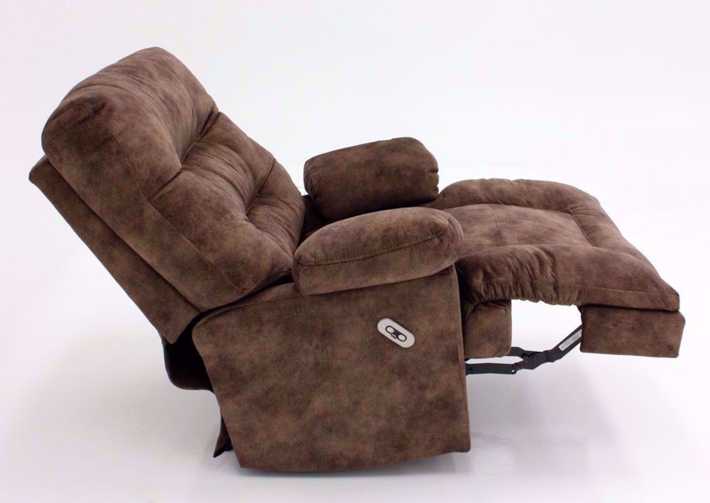 Light Brown Boss POWER Rocker Recliner, Side View in a Reclined Position | Home Furniture Plus Mattress