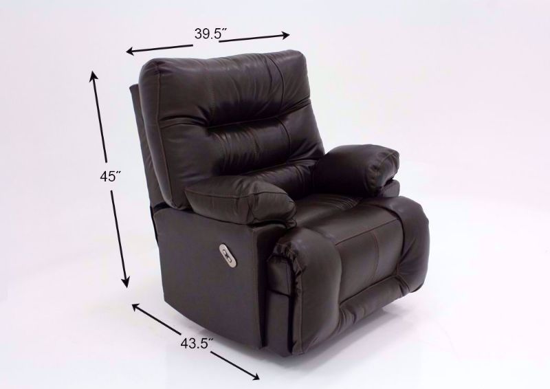 Dark Brown Boss POWER Leather Rocker Recliner Dimensions | Home Furniture Plus Mattress