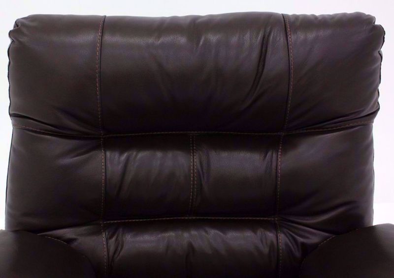 Dark Brown Boss POWER Leather Rocker Recliner Showing the Seat Back Detail | Home Furniture Plus Mattress