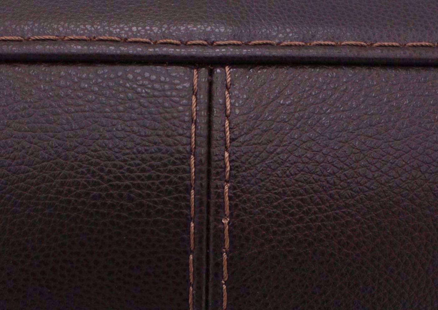 Dark Brown Boss POWER Leather Rocker Recliner Upholstery and Accent Stitching Detail | Home Furniture Plus Mattress