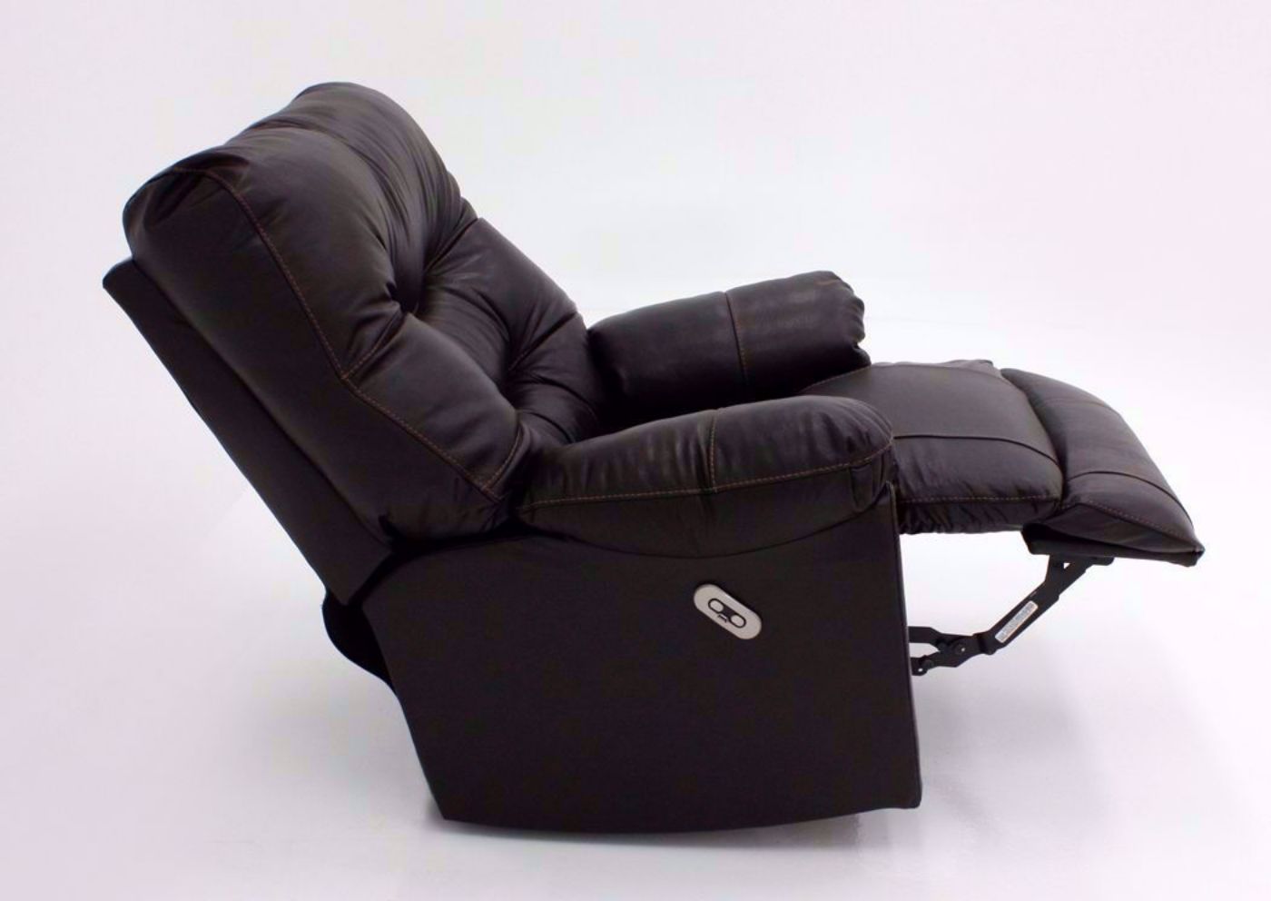 Dark Brown Trilogy POWER Rocker Recliner, Side View in a Reclined Position | Home Furniture Plus Mattress