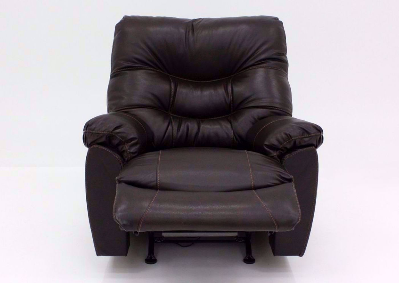 Dark Brown Trilogy POWER Rocker Recliner, Front Facing with the Chaise Open | Home Furniture Plus Mattress
