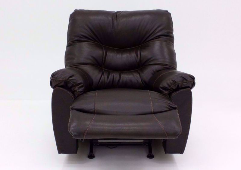 Dark Brown Trilogy POWER Rocker Recliner, Front Facing with the Chaise Open | Home Furniture Plus Mattress