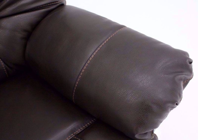 Dark Brown Trilogy POWER Rocker Recliner Pillow Arm Detail | Home Furniture Plus Mattress