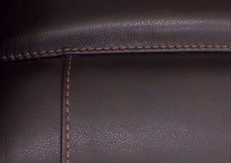 Dark Brown Trilogy POWER Rocker Recliner Leather Match Upholstery Detail | Home Furniture Plus Mattress