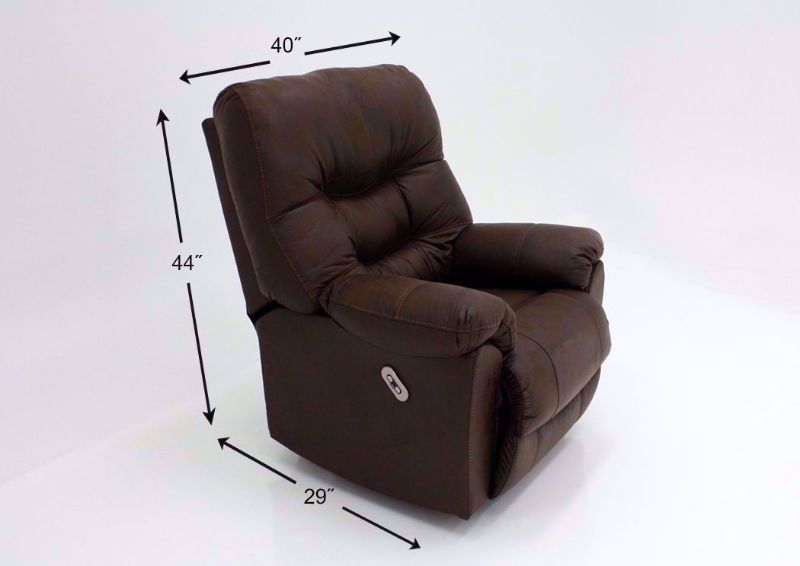 Dark Brown Marshall POWER Rocker Recliner Dimensions | Home Furniture Plus Bedding