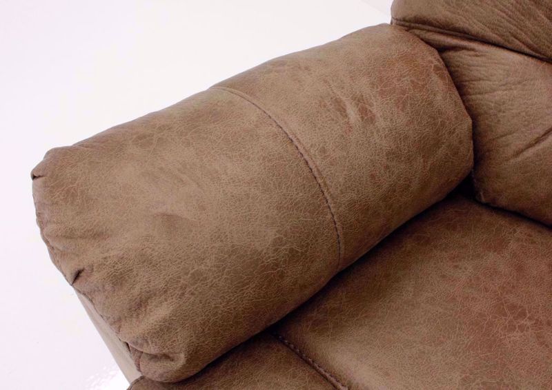 Light Brown Marshall POWER Rocker Recliner Pillow Arm Detail | Home Furniture Plus Bedding