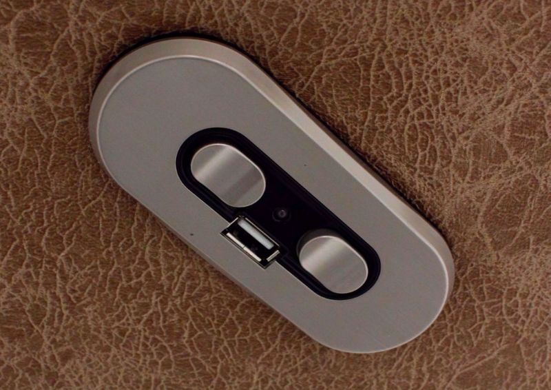 Light Brown Marshall POWER Rocker Recliner Power Button Detail | Home Furniture Plus Bedding