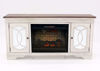 Dimension Details for the White and Brown Realyn TV Stand with Fireplace by Ashley Furniture Facing Front | Home Furniture Plus Bedding
