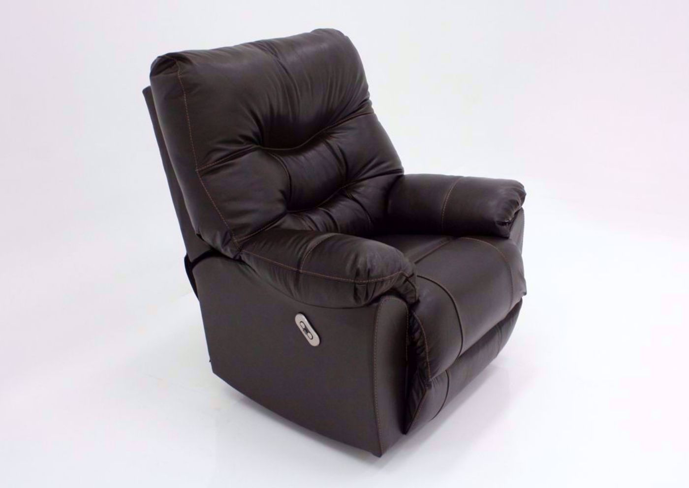 Dark Brown Trilogy POWER Rocker Recliner at an Angle | Home Furniture Plus Mattress