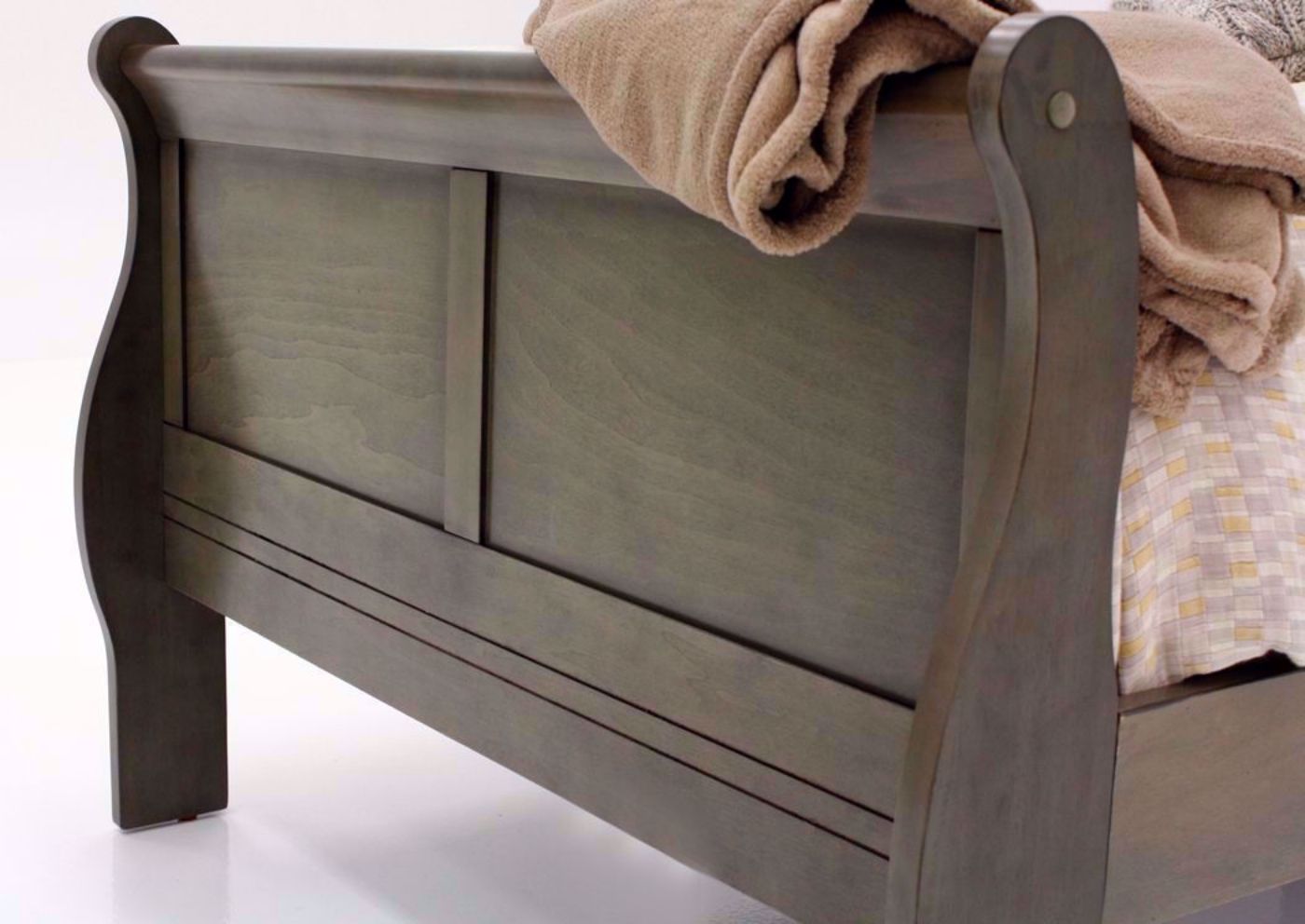 Gray Louis Philippe Twin Size Bed Showing the Footboard | Home Furniture Plus Bedding