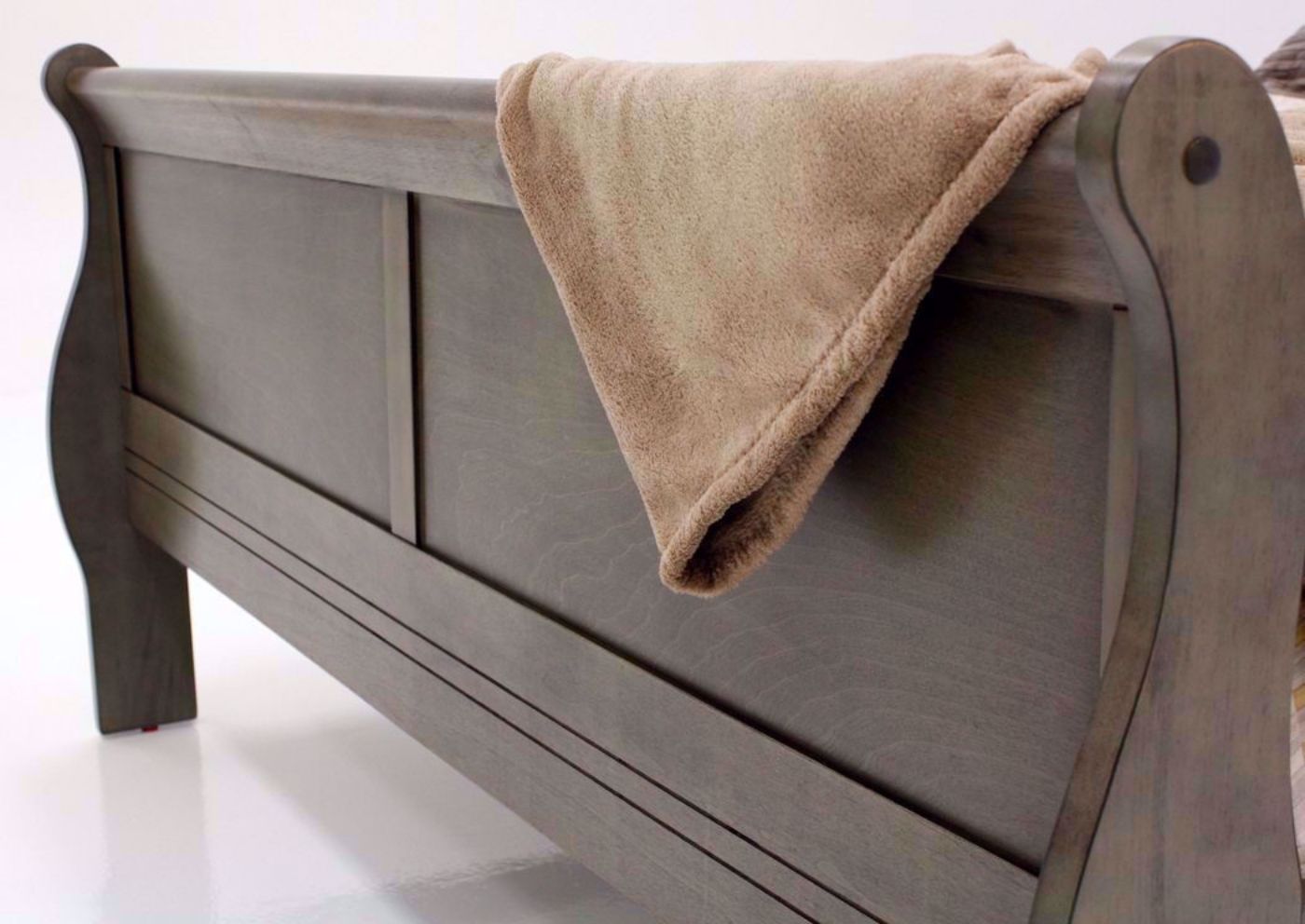 Gray Louis Philippe Queen Size Bed Showing the Footboard | Home Furniture Plus Bedding