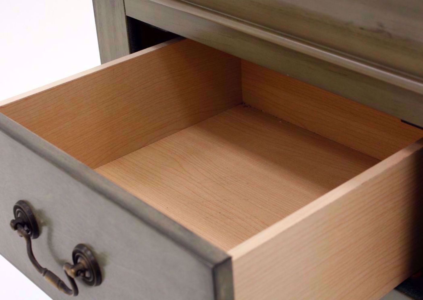Gray Louis Philippe Bedroom Set Showing the Drawer Interior | Home Furniture Plus Bedding