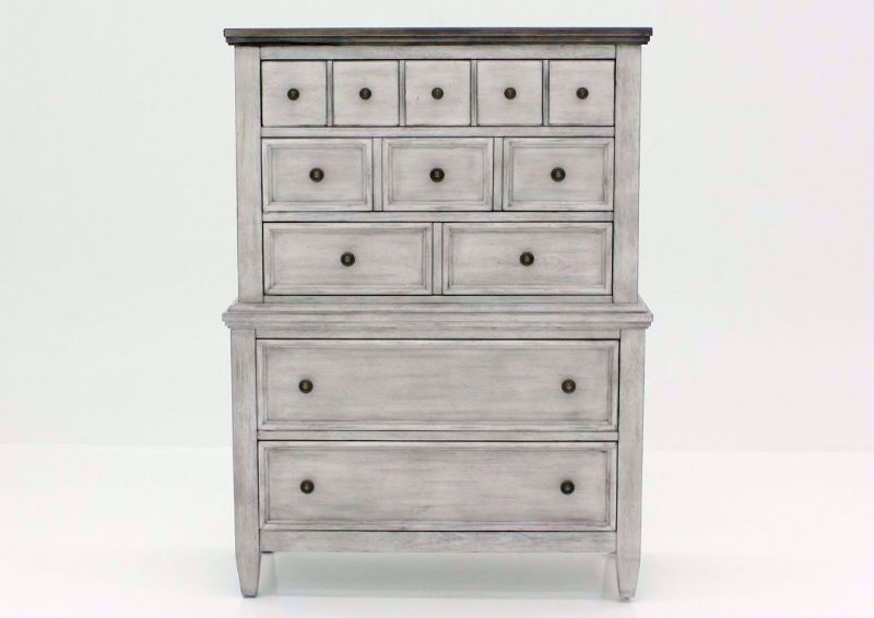Rustic White Heartland Chest of Drawers Facing Front | Home Furniture Plus Bedding