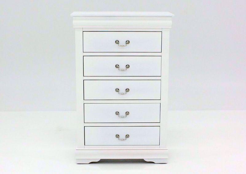 Crisp White Louis Philippe Chest of Drawers Facing Front | Home Furniture Plus Bedding