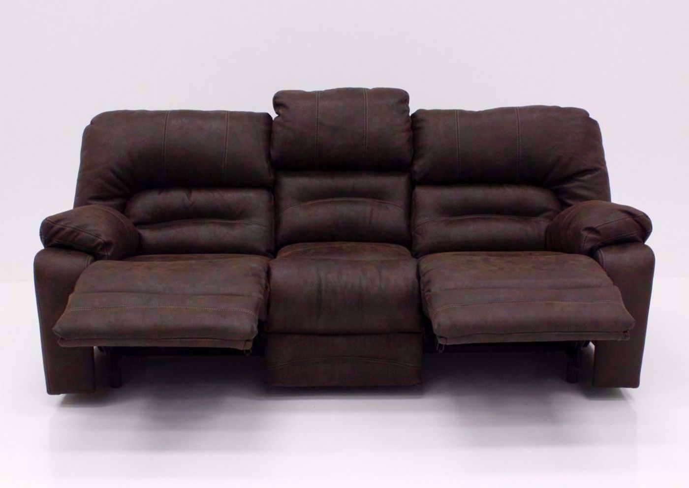 Brown Legacy Reclining Sofa, Front Facing in a Reclined Position | Home Furniture Plus Bedding