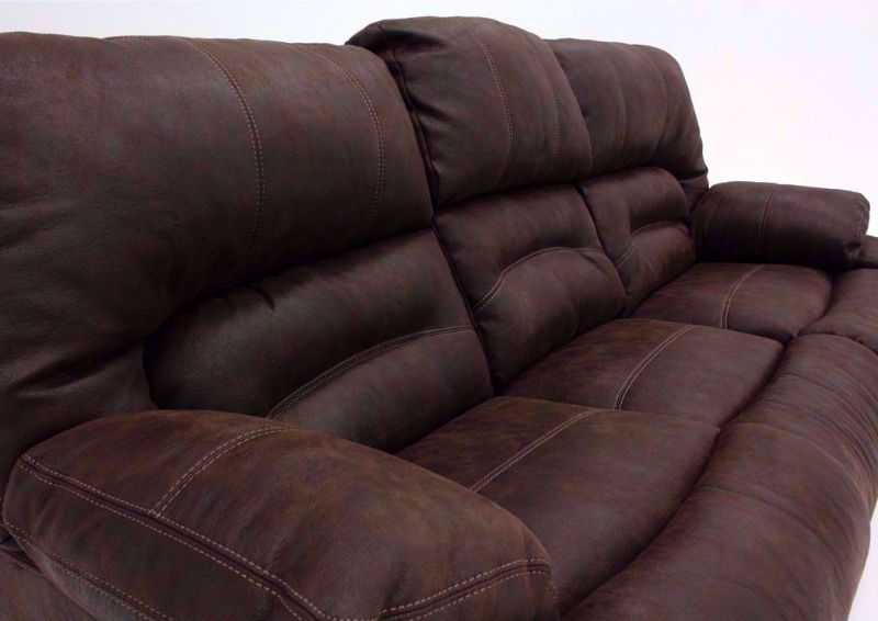 Brown Legacy POWER Reclining Sofa at an Angle Showing the Seat Back | Home Furniture Plus Bedding