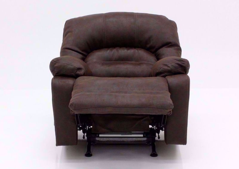 Brown Legacy Rocker Recliner, Front Facing, Fully Reclined | Home Furniture Plus Mattress