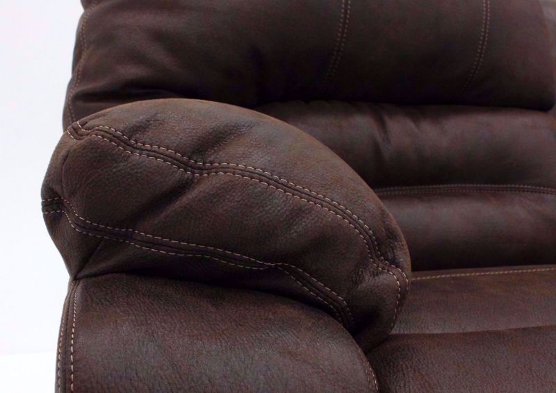Brown Legacy Rocker Recliner Pillow Arm Detail | Home Furniture Plus Mattress